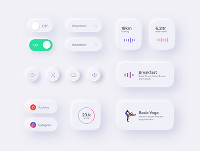 Skeuomorphic animation app clean designs dribbblers effects interface latest trend minimal mobile neomorphic skeuomorphic softui trends uikits uiux website