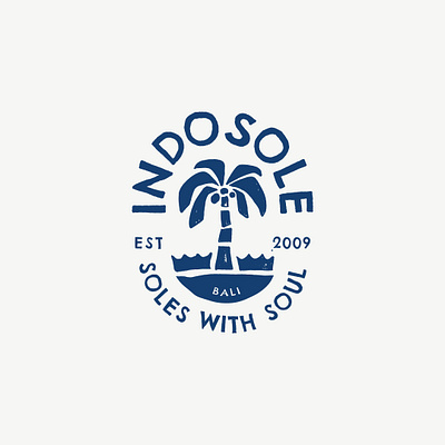 Indosole Palm tree logo badge branding handlettering illustration logo patch retro surf typographic logo typography