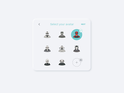 Avatar 088 adobe xd app button clean daily ui dailyui design minimalist select ui ux web xd