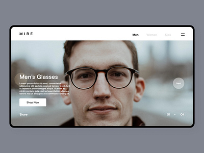 Eyewear eShop Concept app branding design eyewear eyewear website glasses identity landingpage minimal ui design uidesign uiux web website