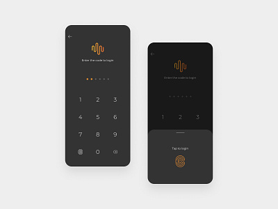 Unlock UI – Dark Theme app code dark design fingerprint mobile password pin security theme ui unlock ux