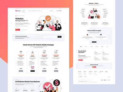 Hickman design domains hosting illustration landingpage onepage ui ux web webdesign website