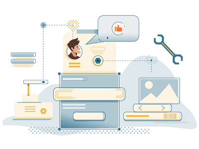 Building Better Products - Vector Illustration animation app avatar branding character design editorial icons illustration illustrator interface mockup product design texture ui ui design ux vector vintage website