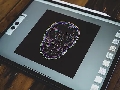 CMYK Skull 💀 black cmyk creative hand hand drawn illustration illustrator ipad layers poster vector