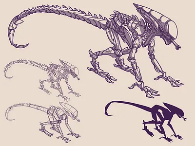 mech alien character design animation animation design character design design illustration illustrations photoshop