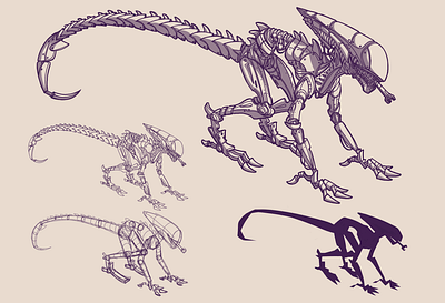 mech alien character design animation animation design character design design illustration illustrations photoshop