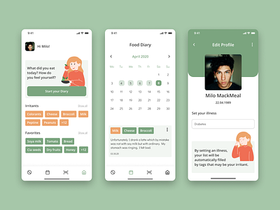 Allergy App app design illustration mobile uidesign