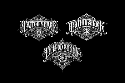 Tattoo shack logo concepts branding custom lettering handlettering identity lettering logo logotype sketch typography vintage