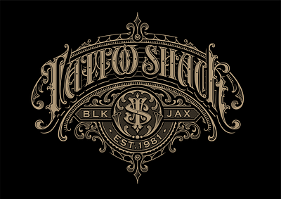 Tattoo Shack vector work branding custom lettering design handlettering lettering logo logotype typography victorkevruh vintage