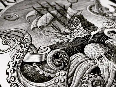 Lord of the Seas illustration art engrave handlettering illustration ipadpro lettering procreateapp sketch typography vintage