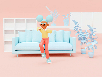 DANCE AT HOME 3d animation 3d illustration adorabble animation c4d character animation characterdesign cinema 4d cinema4d cute dance