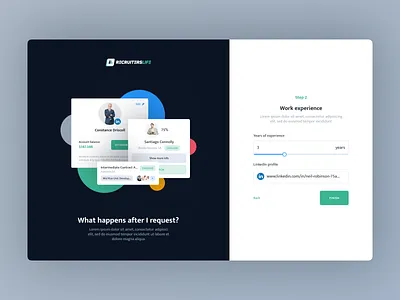 Recruitment Platform Sign Up UI dashboad digital innovation job log in onboarding recruitment registration sign up web