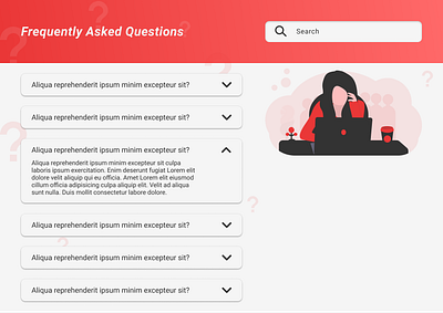 FAQ Page faq faqs illustraion search ui