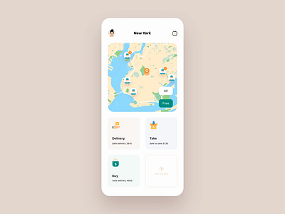 Timely helper App animation app card clean demo design helper illustration map mobile principle transport ui ux