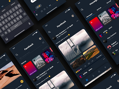 Facebook Dark Theme Concept