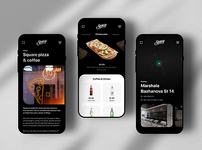 Square pizza app clean design ecommence food food delivery ios order food pizza pizza app pizza menu prototype restaurant ui ux