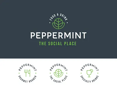 Peppermint - Visual Identity (Approved) branding brunch green identity logo mint peppermint restaurant