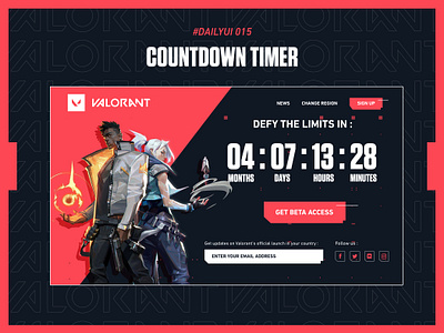 #DailyUIChallenge 014 - Countdown timer countdown countdown timer countdowntimer dailyui dailyui 014 dailyuichallenge fps ui uidesign valorant video game webdesign