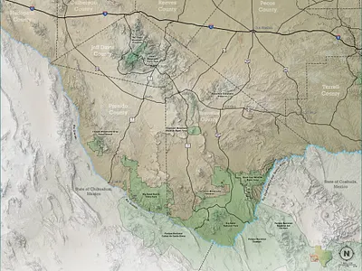 Big Bend Region Protected Areas cartography gis map maps
