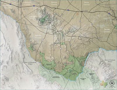 Big Bend Region Protected Areas cartography gis map maps