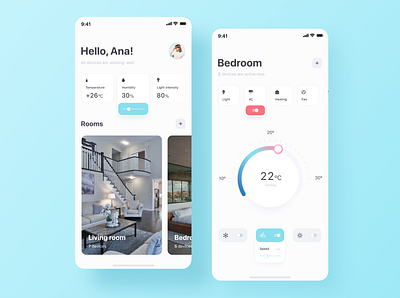 Smart Home app app design ios ios app minimal mobile app mobile app design smart home smart home app ui