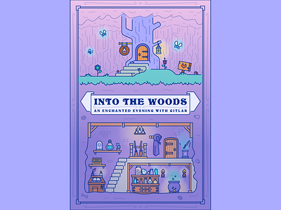 An Enchanted Evening With Gitlab Poster event fairy fantasy game gitlab shop spell witch woods workshop