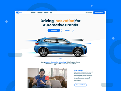 TLA Website auto blue branding car design identity responsive ui website