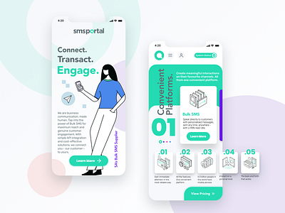 SMSPortal - App Concept app cape town concept figma icons mobile sms smsportal south africa ui ux