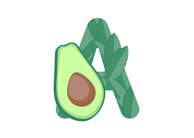 Avocado alphabet avocado food illustration vector