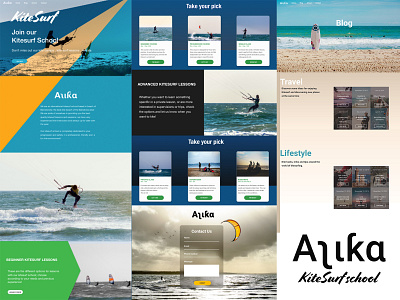 Aʅιƙα Kitesurf School adobexd branding design flat graphic design illustration school sports branding sports design vector web