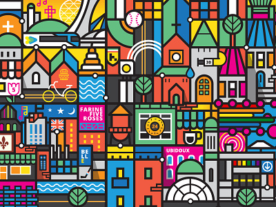 Montréal by Loogart illustration montreal mosaic vector illustration