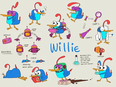 Character Development: "Willie" Concepts character design concept art concept design graphic art illustration