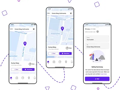 Paaila App | Directions and route safety overview adobe xd adobexd clean direction directions illustration map mapbox maps minimal minimal ui mobile ui ui ux