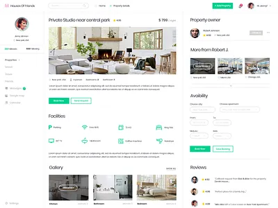 Houses of Friends - Property details app booking app bright dashboard dashboard app design ui ux