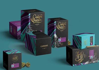 The Calyx Queen brand branding cannabis cbd design illustration logo packaging typography website