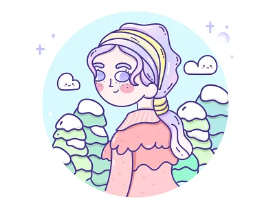 little girl animation branding design illustration illustrator minimal type typography vector website