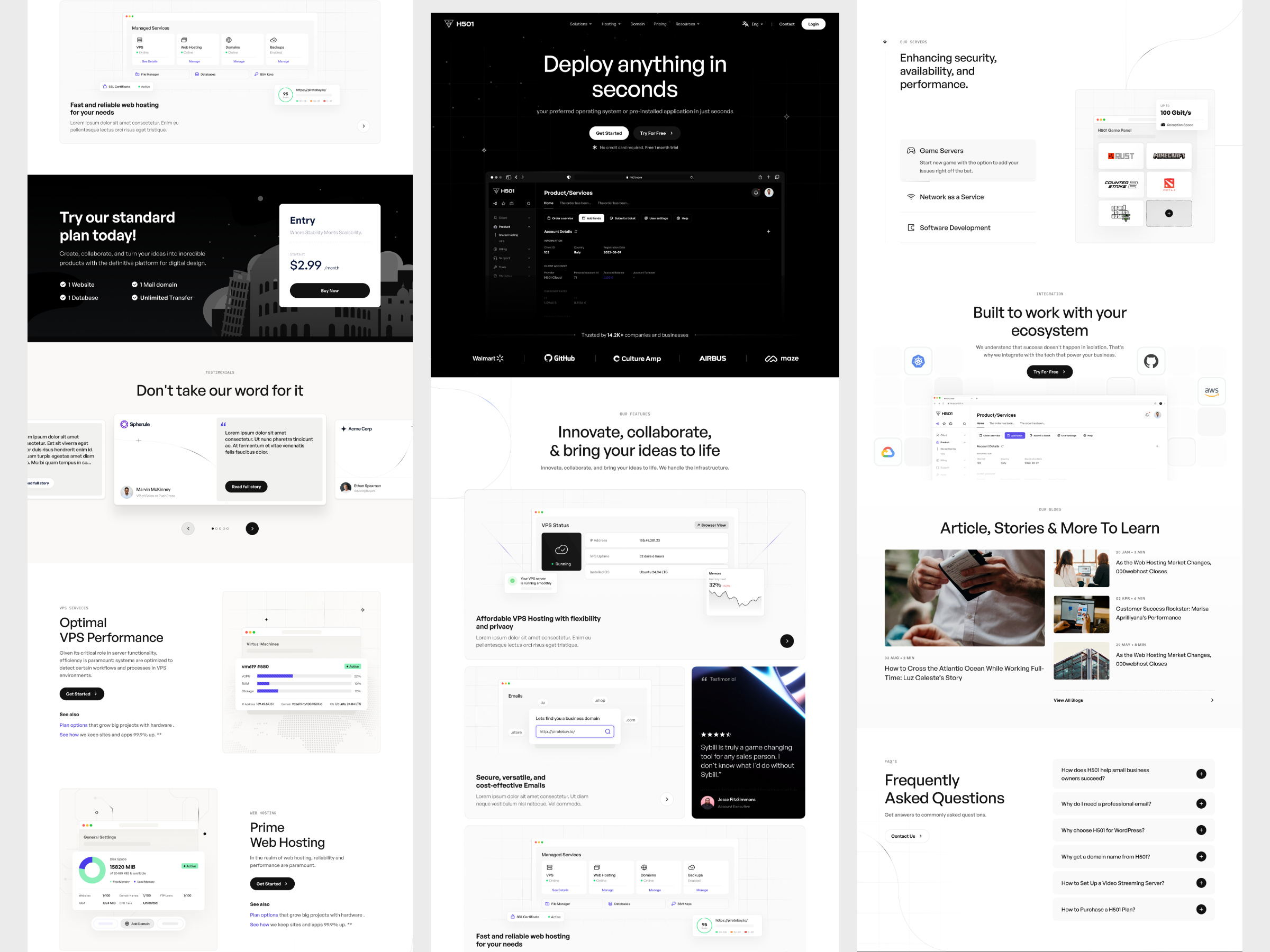 Landing Page - Cloud Server Hosting cloud landing page design header landing page landing page design saas landing page saas website server landing page startup website starup user experience web design web designer web3 website website design