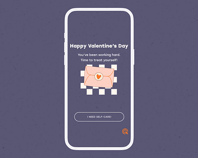 Valentine's Day Self Care Mobile App animation app mobile design modern ui valentines day