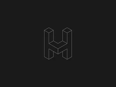 Letter H logo 2d black brand branding clean gray happiness icon illustration logo love monogram simple stayhome vector