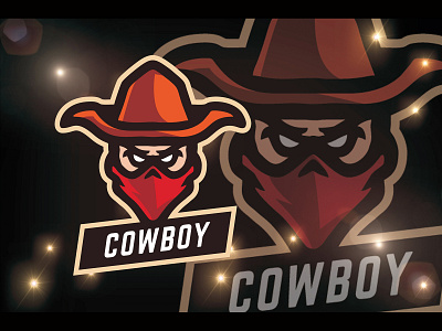 Cowboy Logo Esport art badge cartoon character cowboy design emblem game graphic head icon illustration logo mascot retro sport sports symbol team vector