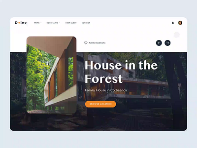 R•lax Places Slider animation apartments booking button color design dribbble house hover interface nature photo rent shot slider ui ux vacation video web