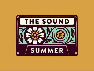The Sound of Summer cassette floral illustration sound spoonspear summer texture type typography vintage