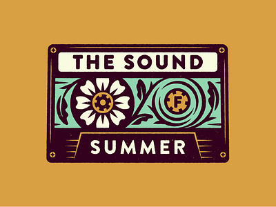 The Sound of Summer cassette floral illustration sound spoonspear summer texture type typography vintage