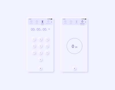 Alarm app | Timer app | Clock App | Soft ui | Neumorphism design alarm android app app design app designer app ui clock app design design app neumorphic soft ui timer app ui user experience userinterface ux