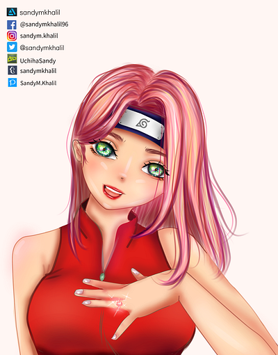 Sakura anime anime studio character character design characterdesign girl illustration art pink pink hair pinky pinterest sakura