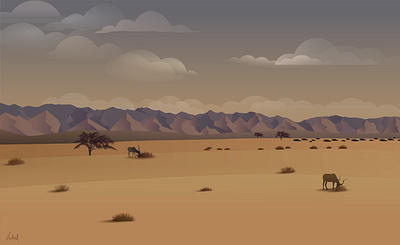 Israeli Desert adobe illustrator desert illustration landscape vector