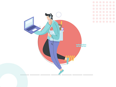 Busy Illustration branding character design dribbble flat flat design flat illustration illustration illustration design popular system ui ux vector