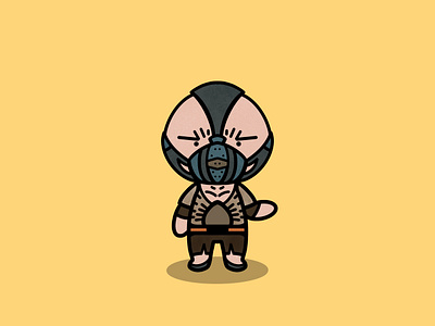 Bane batman character kawaii procreate yellow