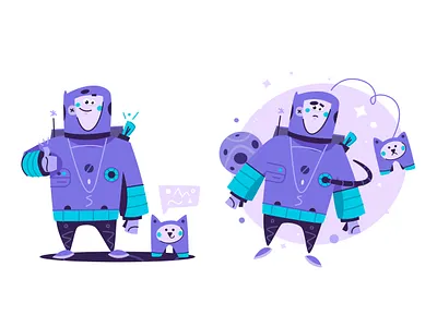 Astronaut art astronaut cartoon character character design design funny future illustration space tech vector