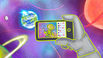 Fb Live Astronaut Doodle astronaut galaxy illustration procreate app